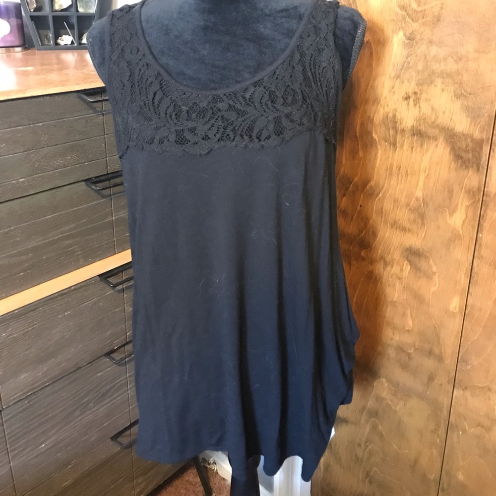 Lace and cotton tank